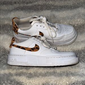 Nike Air Force1 with Leopard Print Accents